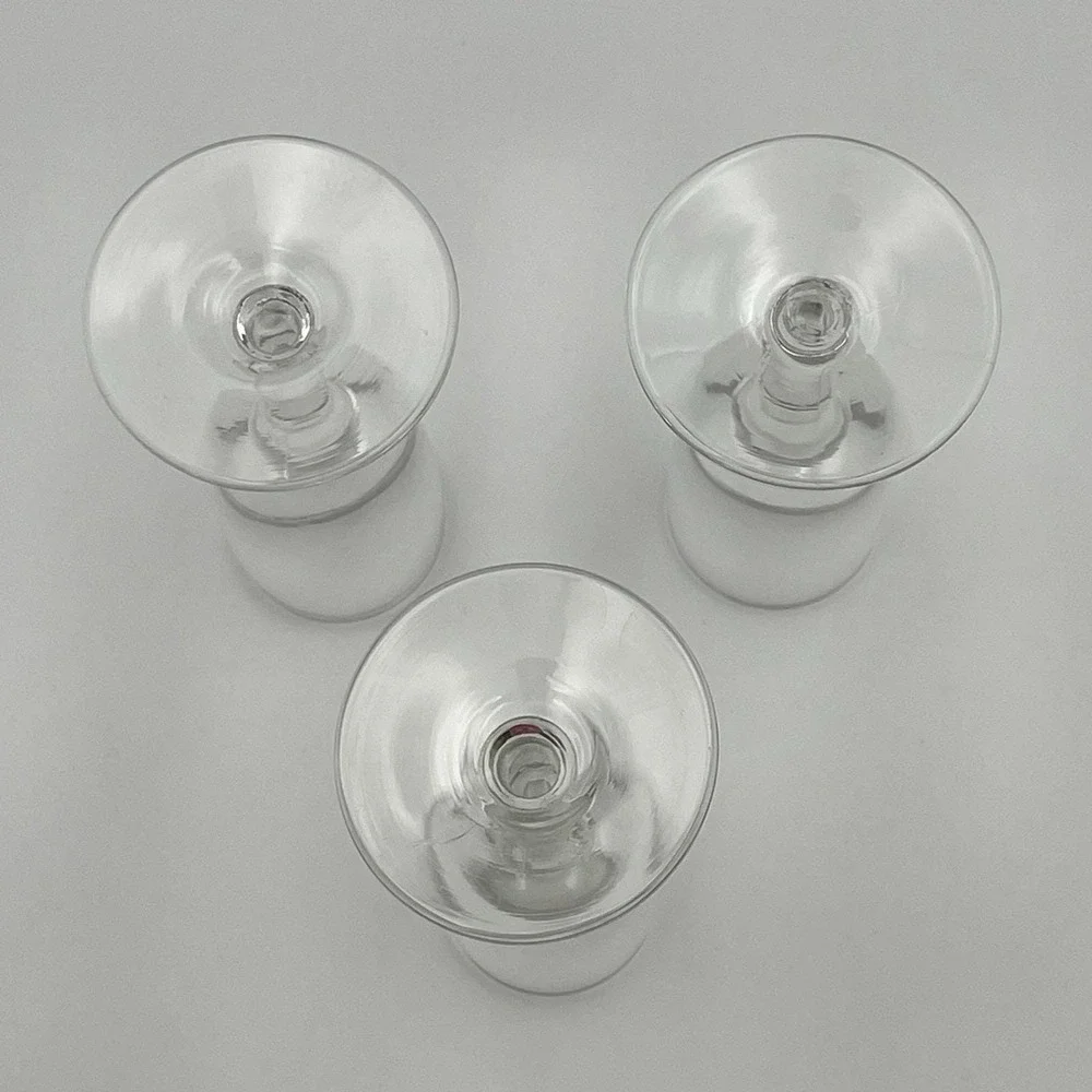 Vintage Hand Blown Cordial Glasses Pressed Stem Clear‎ Glass 4